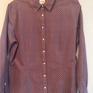 Brooks Brothers Red/blue Patterned Dress button down Shirt size 14